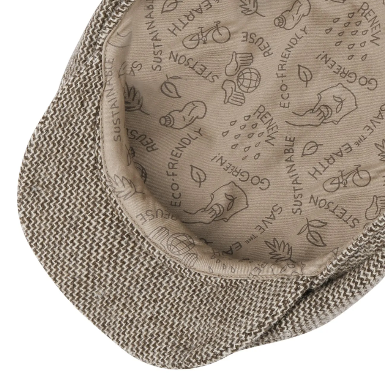 6 Panel Undyed Wool Flat Cap by Stetson
