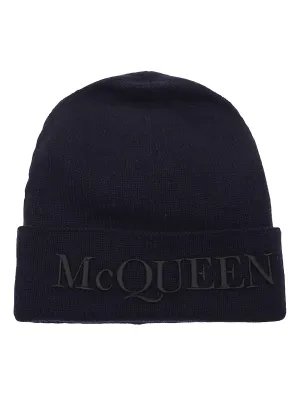 Alexander McQueen Logo Embroidered Knit Beanie