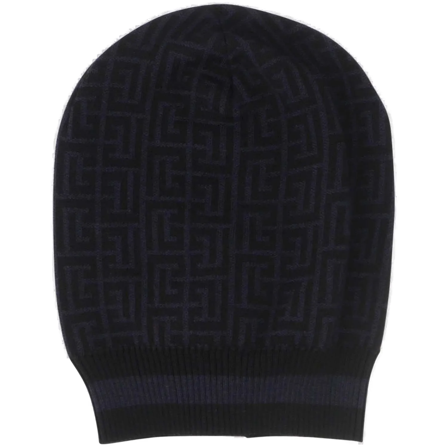 Balmain All-Over Patterned Ribbed Beanie