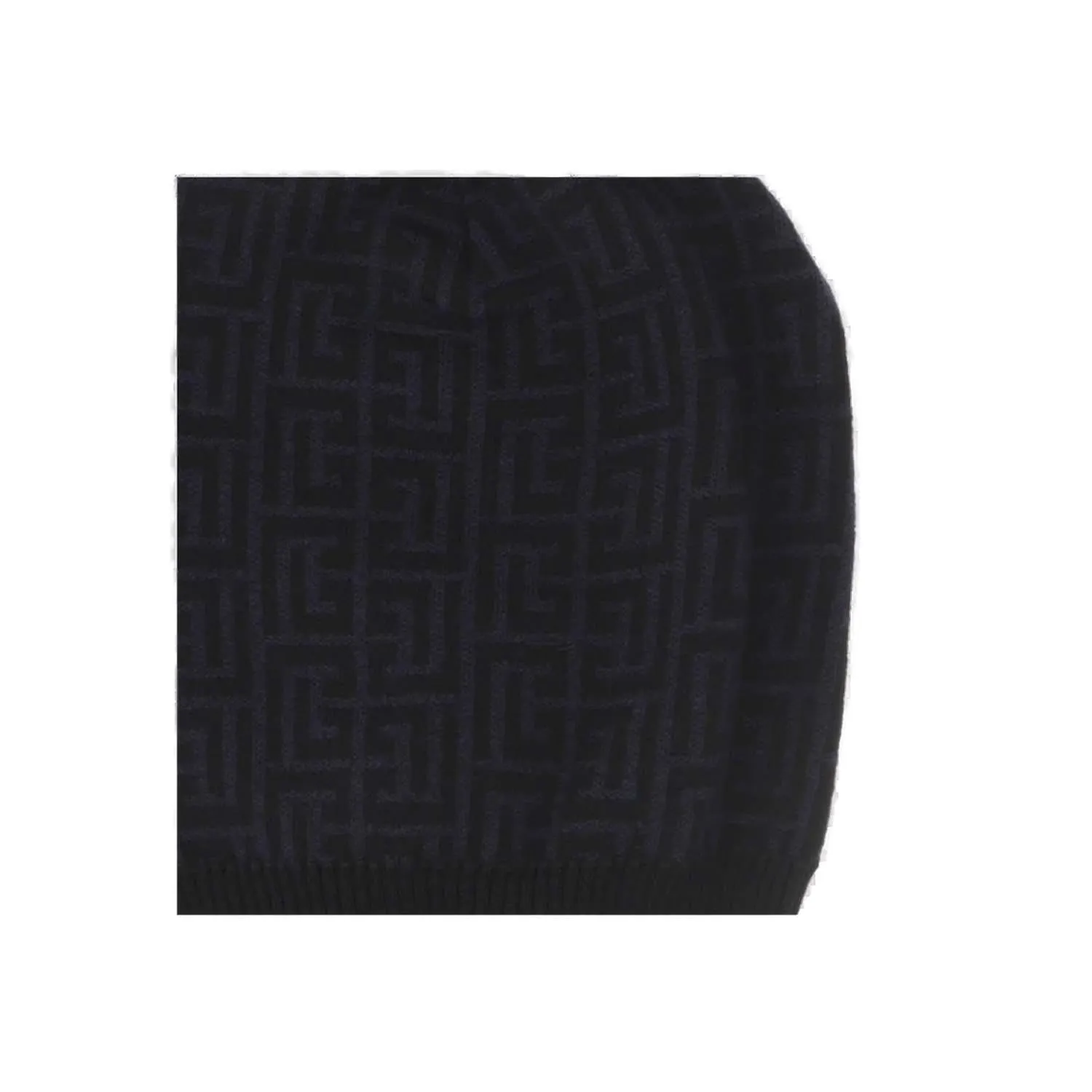 Balmain All-Over Patterned Ribbed Beanie