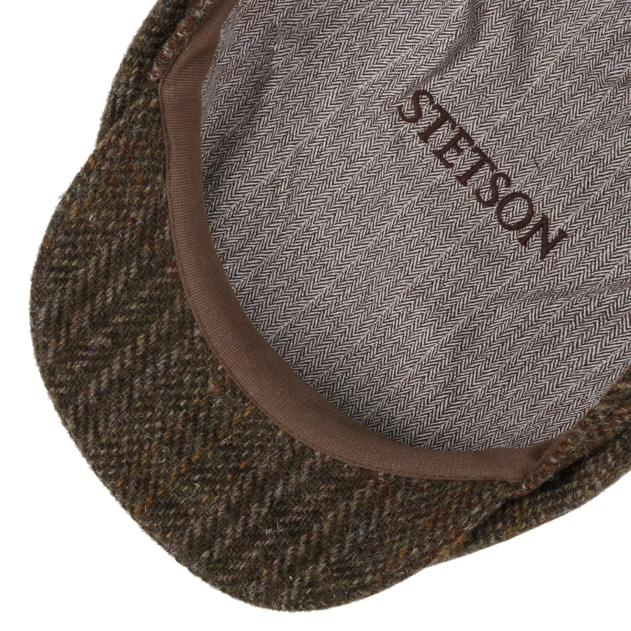 Burnet Harris Tweed Flat Cap by Stetson