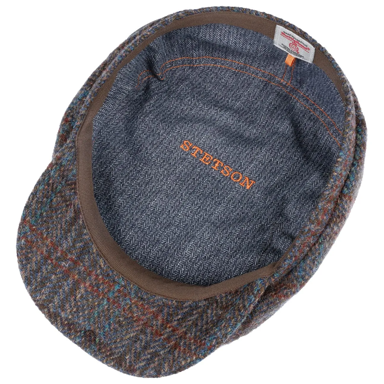 Burnet Harris Tweed Flat Cap by Stetson