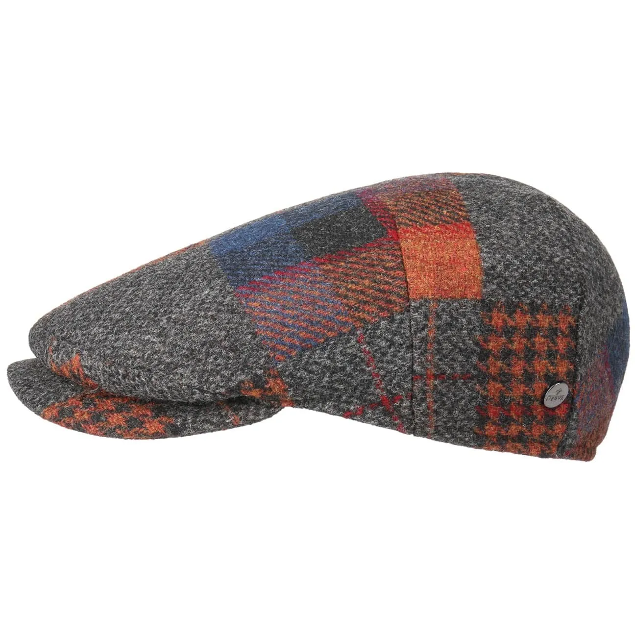 Capri Merino Patchwork Flat Cap by Lierys