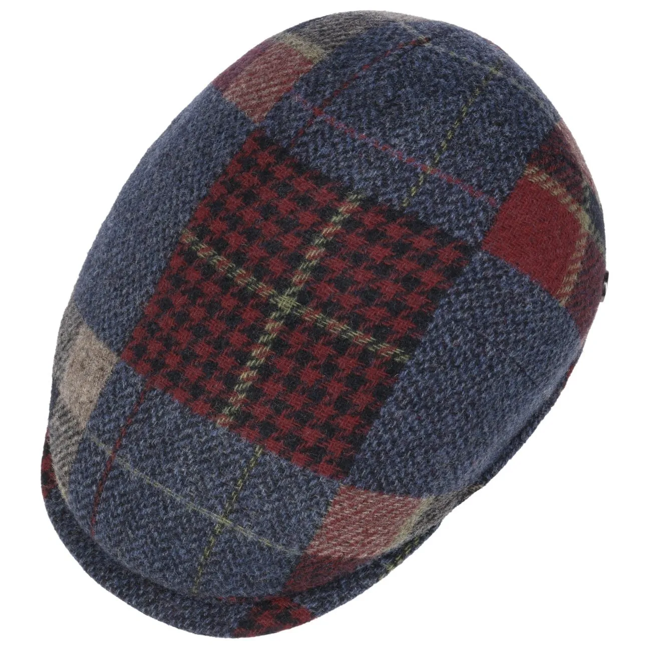 Capri Merino Patchwork Flat Cap by Lierys