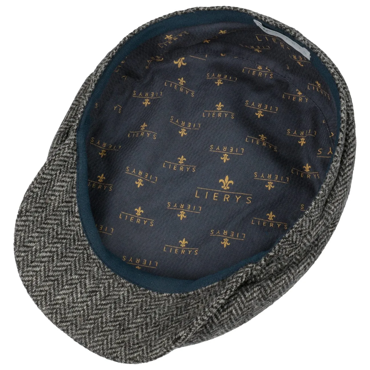 Crimson Wool Herringbone Flat Cap by Lierys