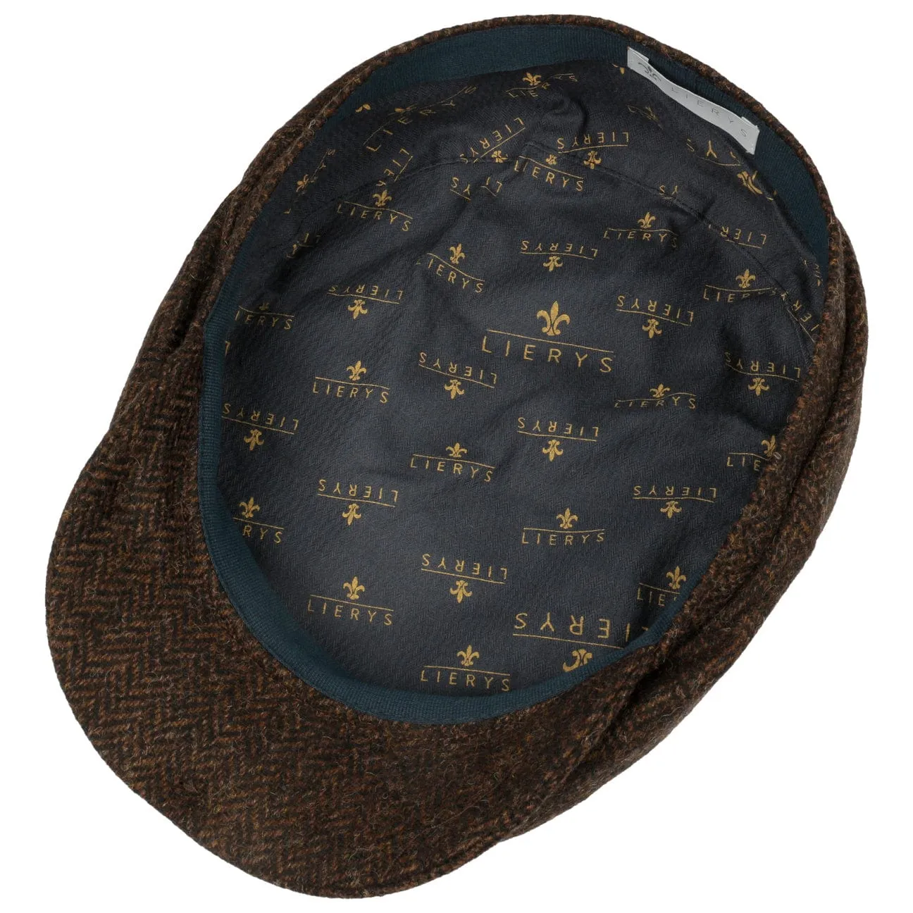 Crimson Wool Herringbone Flat Cap by Lierys