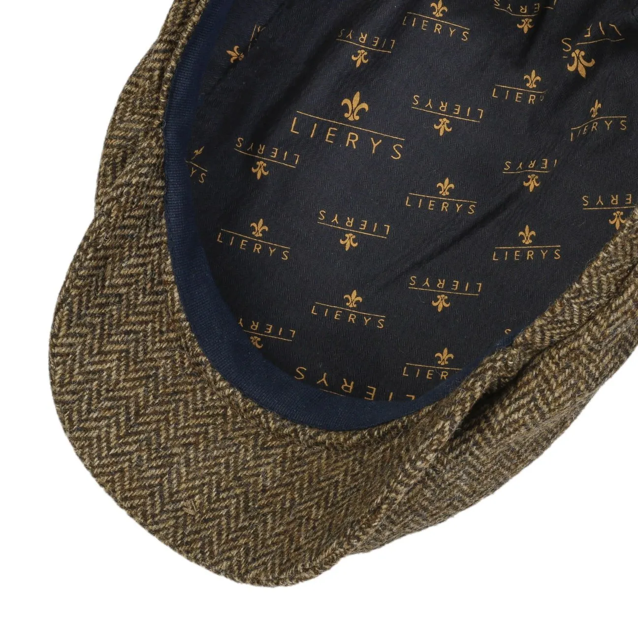 Crimson Wool Herringbone Flat Cap by Lierys