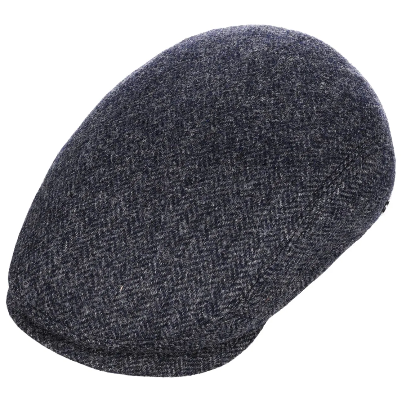 Crimson Wool Herringbone Flat Cap by Lierys