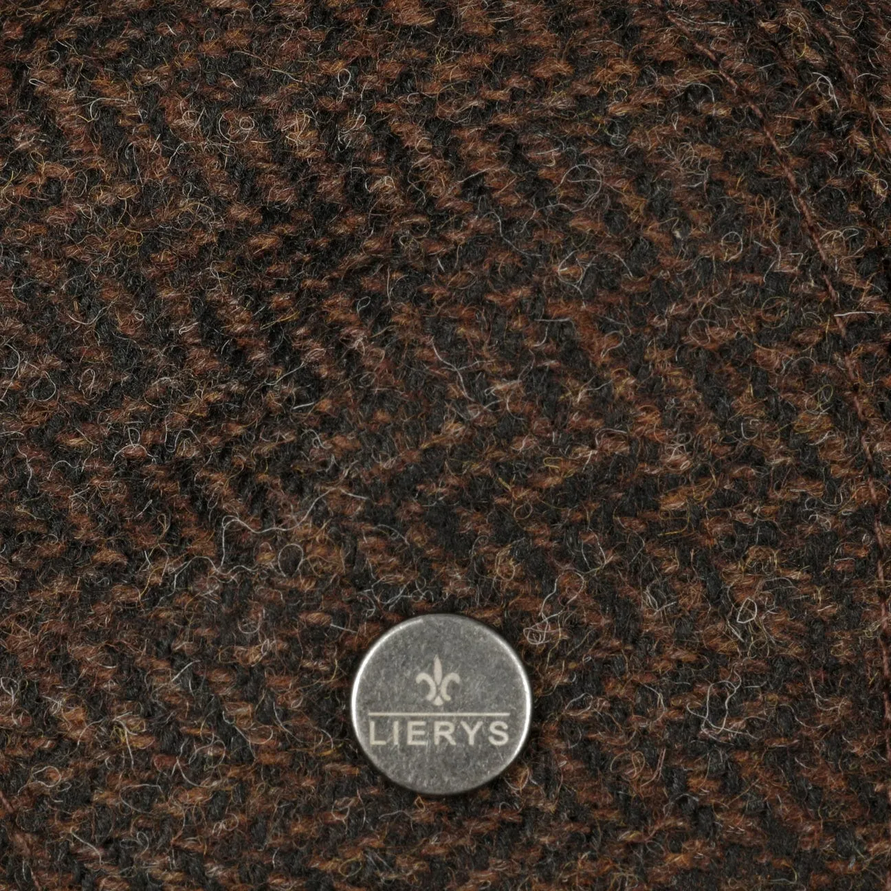 Crimson Wool Herringbone Flat Cap by Lierys
