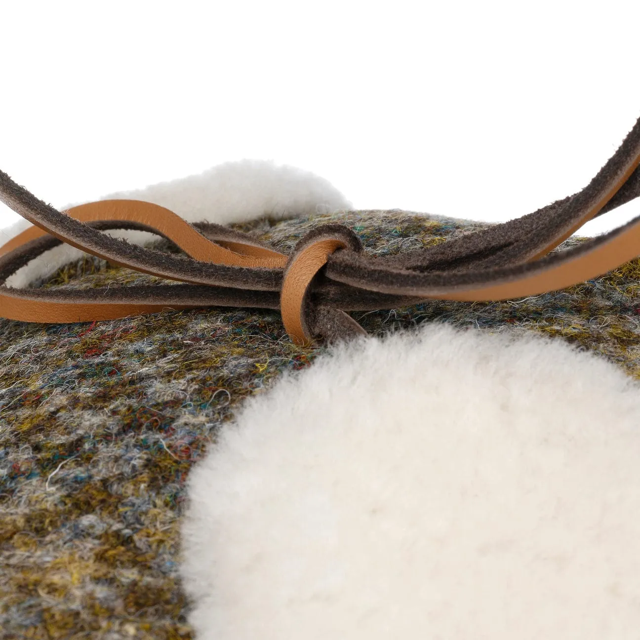Harris Tweed Flat Cap with Ear Flaps by Lierys