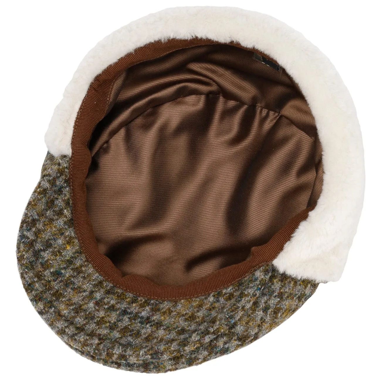 Harris Tweed Flat Cap with Ear Flaps by Lierys