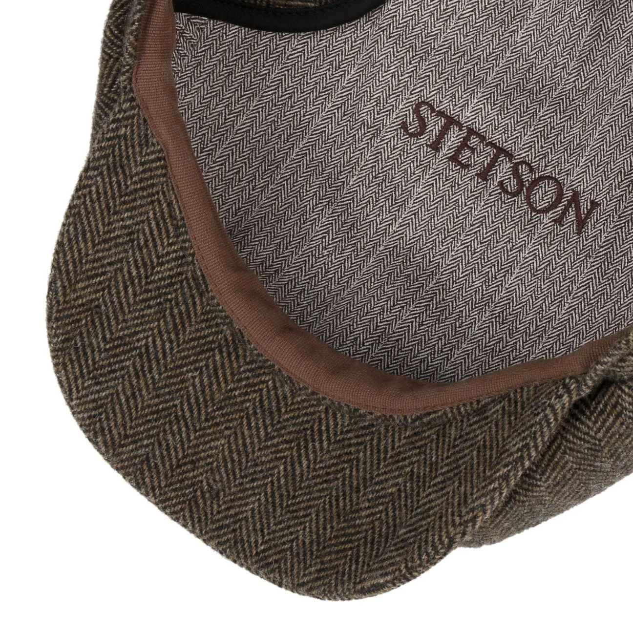 Hatteras Classic Herringbone Ear Flaps Newsboy Cap by Stetson