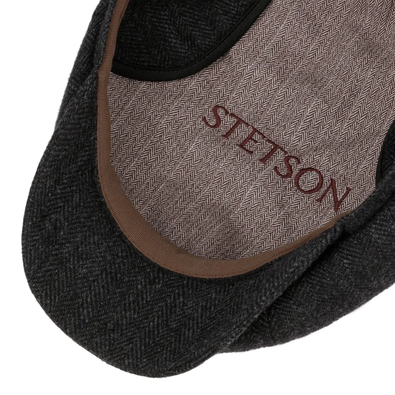 Hatteras Classic Herringbone Ear Flaps Newsboy Cap by Stetson