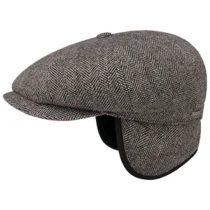 Hatteras Classic Herringbone Ear Flaps Newsboy Cap by Stetson