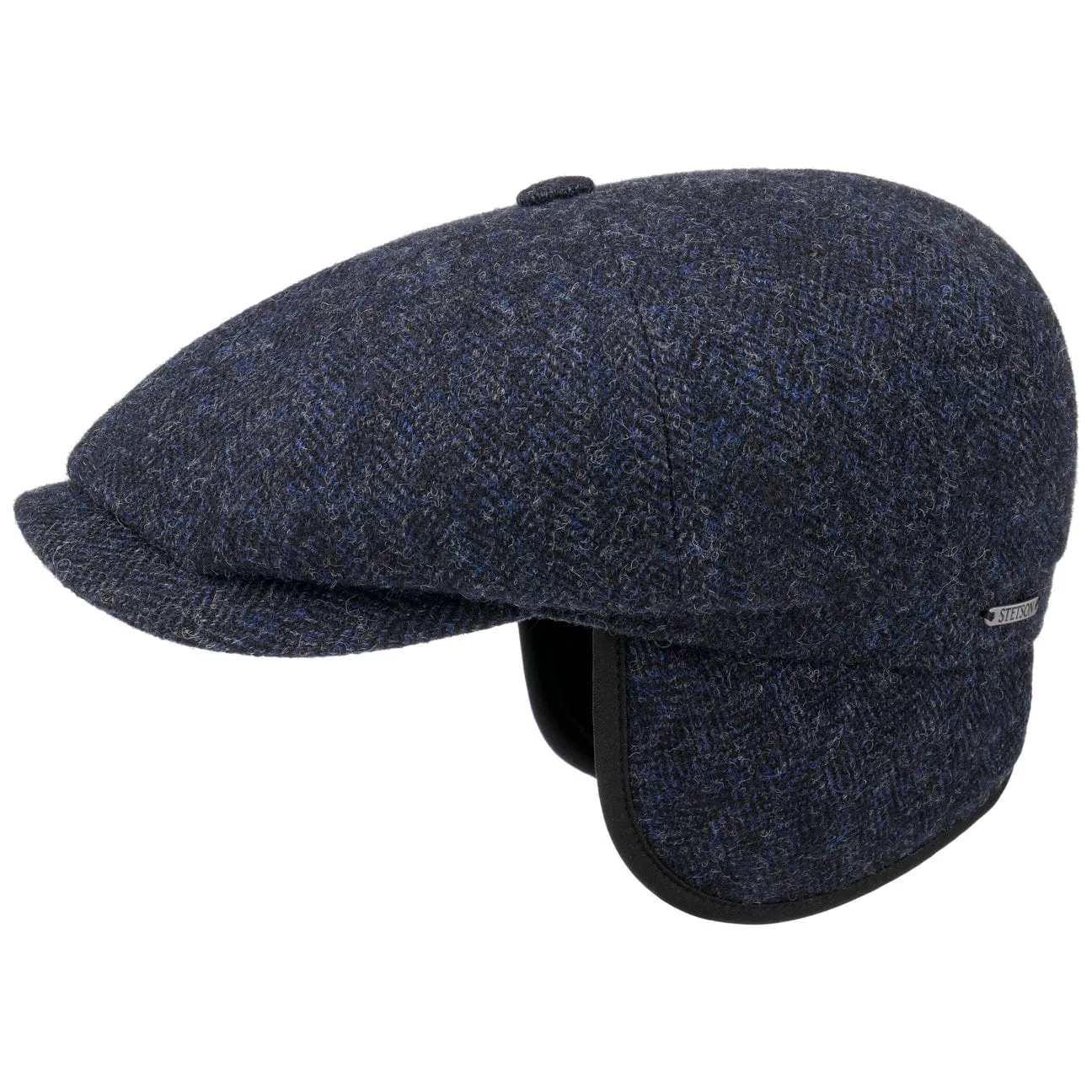 Hatteras Classic Herringbone Ear Flaps Newsboy Cap by Stetson