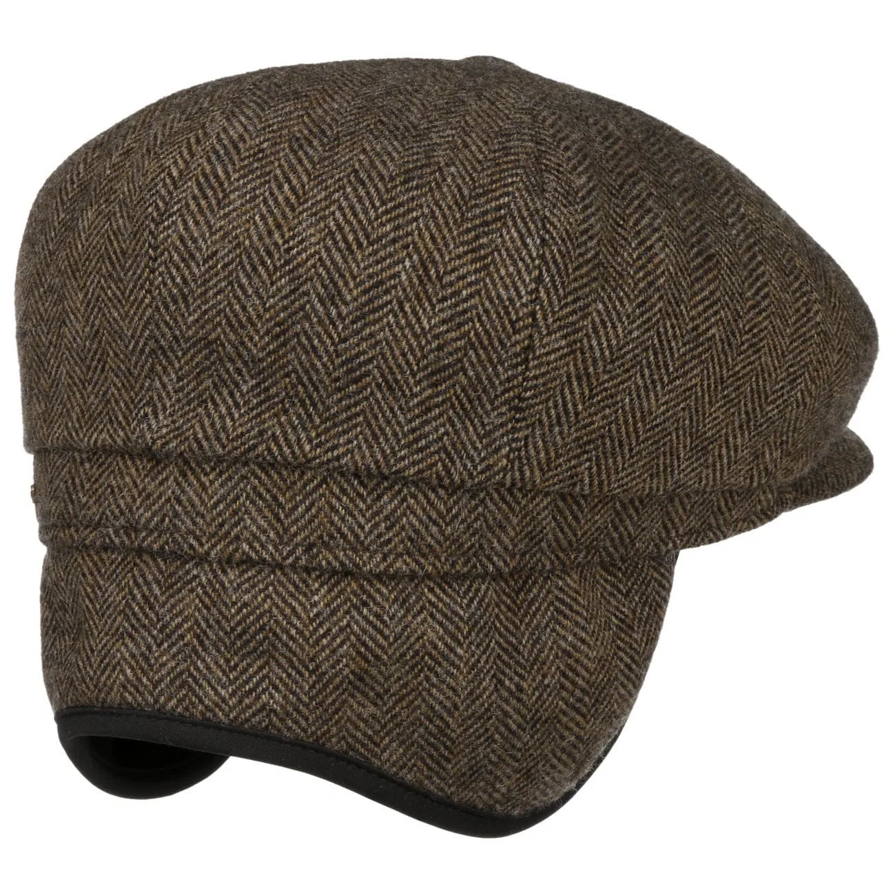 Hatteras Classic Herringbone Ear Flaps Newsboy Cap by Stetson