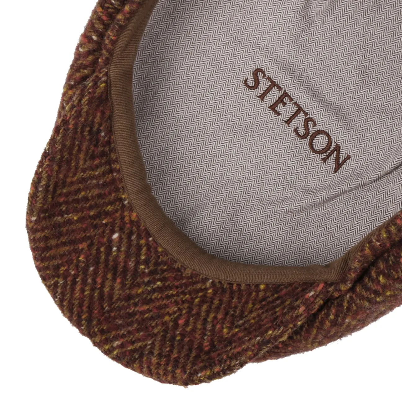 Hatteras Wool Colour Neps Flat Cap by Stetson