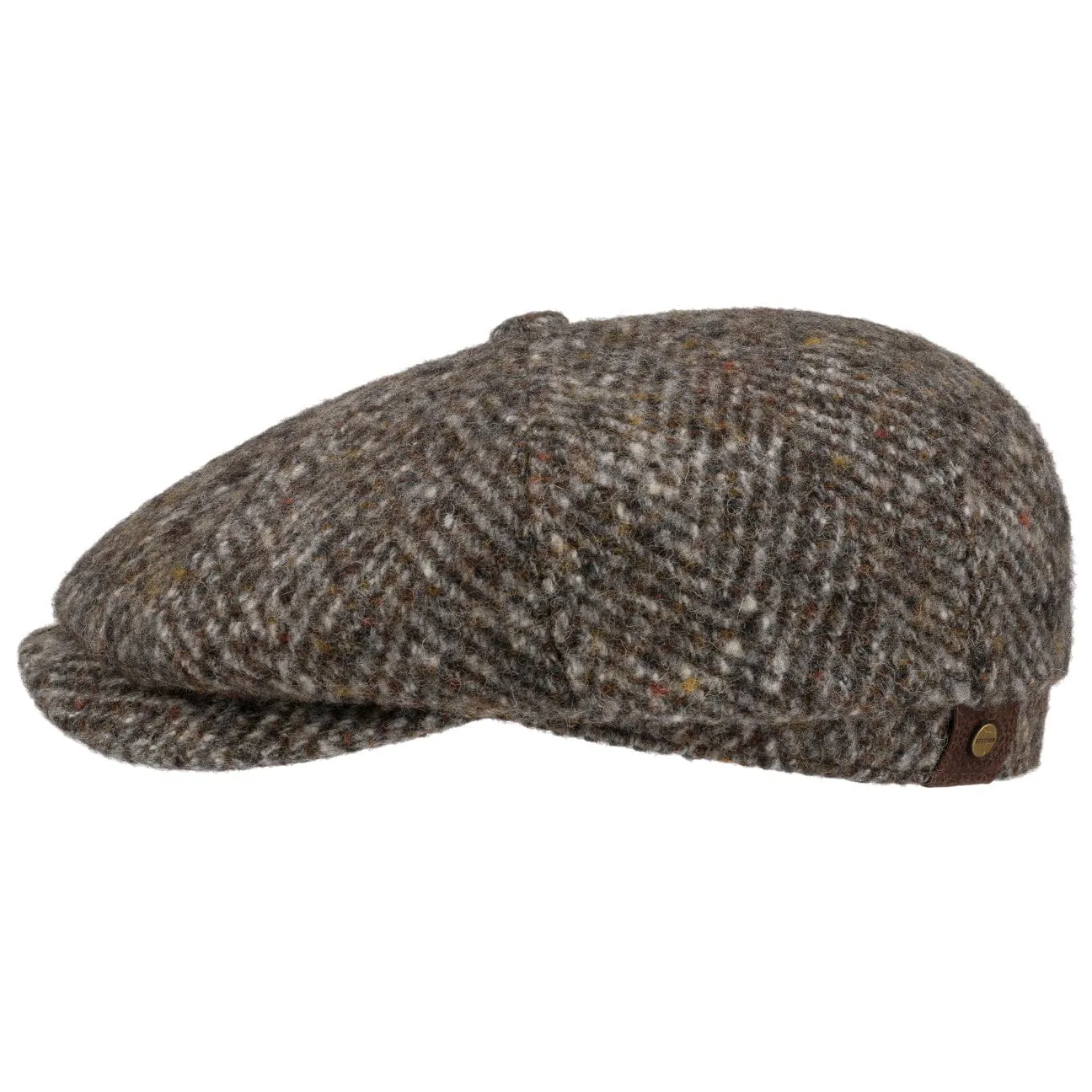 Hatteras Wool Colour Neps Flat Cap by Stetson