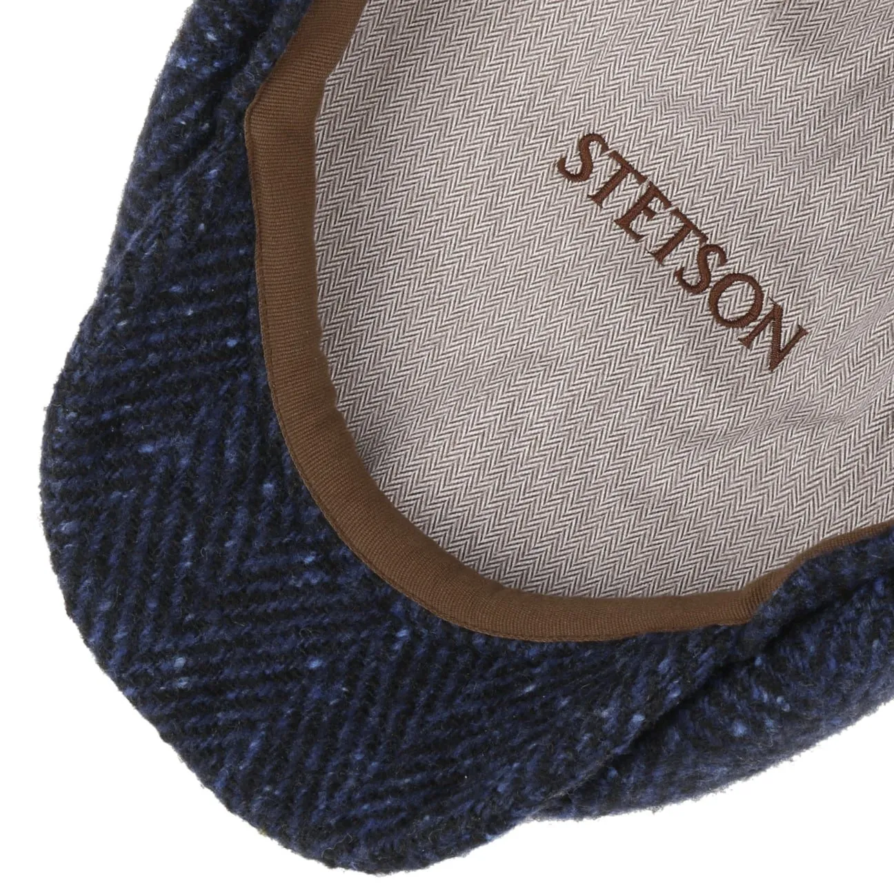 Hatteras Wool Colour Neps Flat Cap by Stetson
