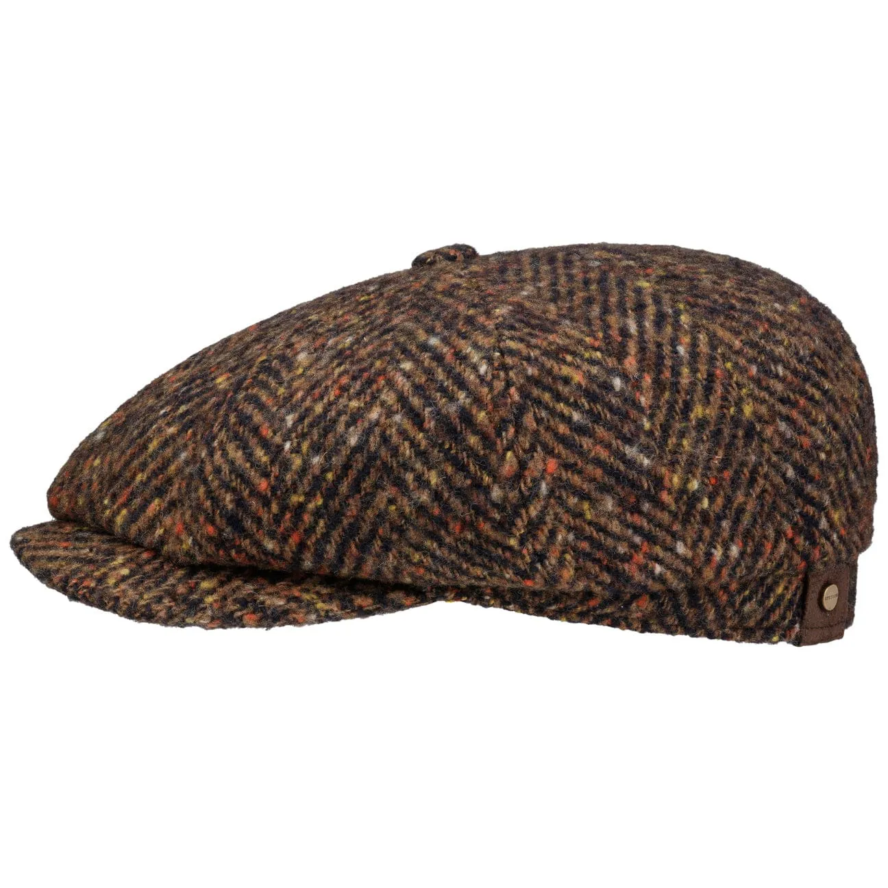 Hatteras Wool Colour Neps Flat Cap by Stetson