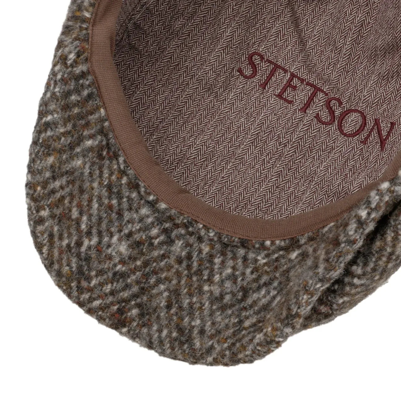 Hatteras Wool Colour Neps Flat Cap by Stetson