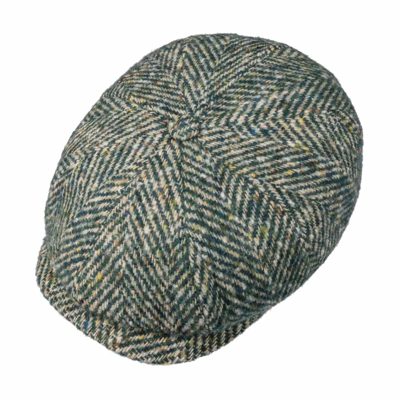 Hatteras Wool Colour Neps Flat Cap by Stetson