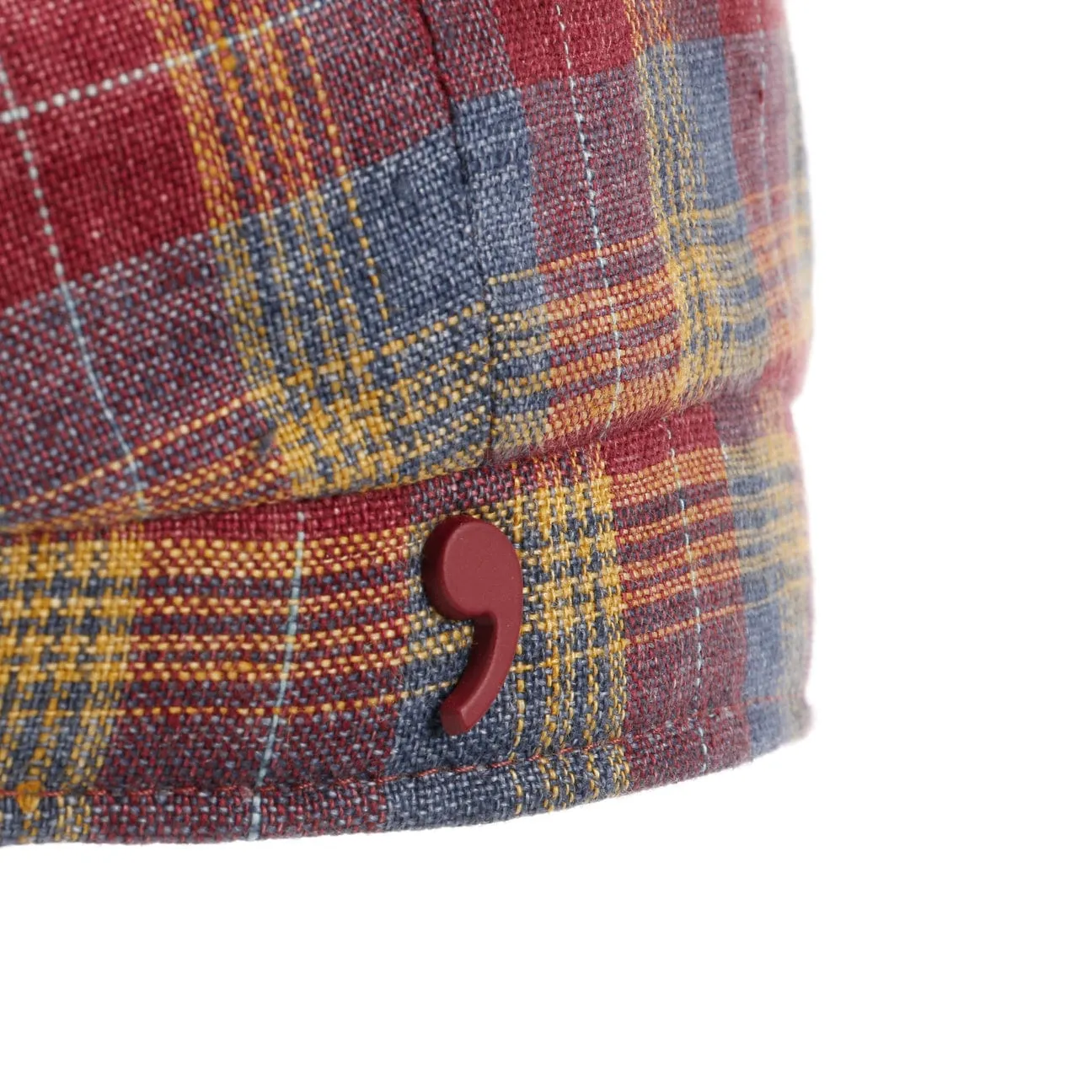 Kayoto Check Linen Flat Cap by Alfonso D'Este