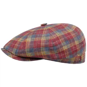Kayoto Check Linen Flat Cap by Alfonso D'Este