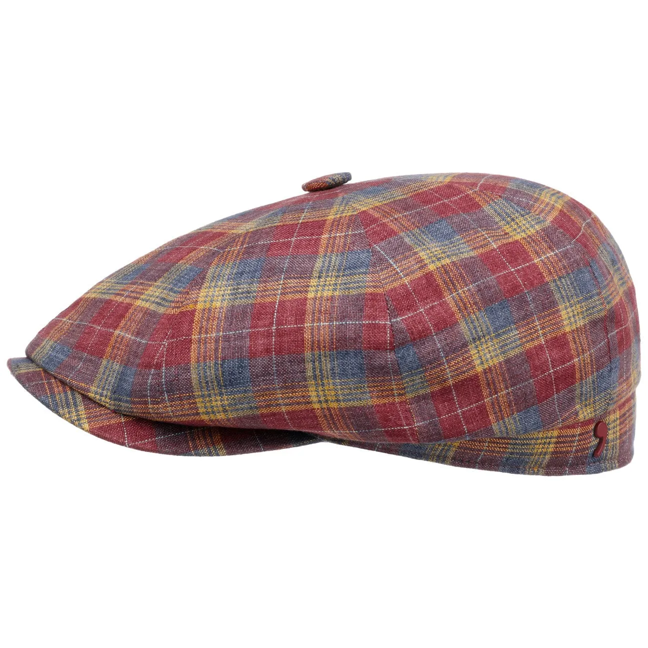 Kayoto Check Linen Flat Cap by Alfonso D'Este