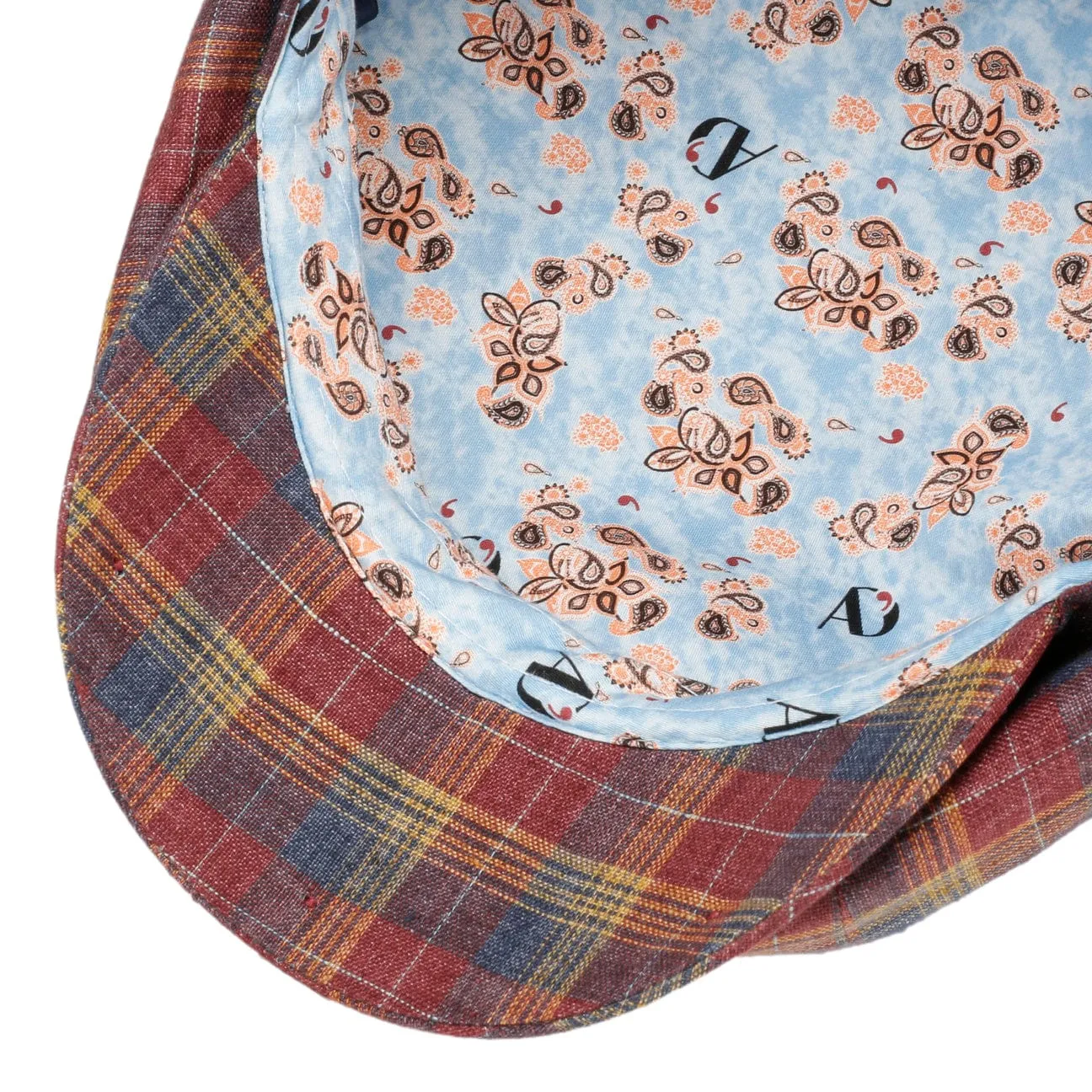 Kayoto Check Linen Flat Cap by Alfonso D'Este