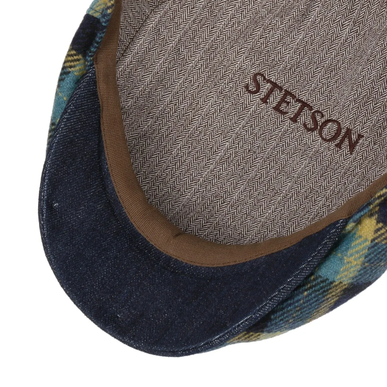Kent Genola Wool Check Flat Cap by Stetson