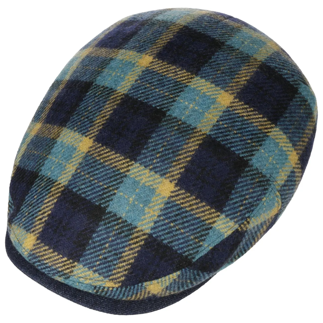 Kent Genola Wool Check Flat Cap by Stetson