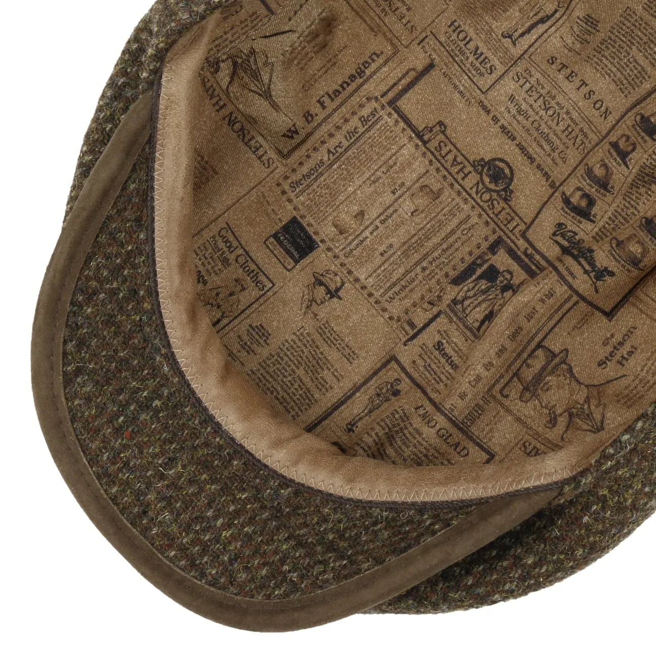 Kent Virgin Wool Harris Tweed Flat Cap by Stetson