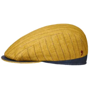 Linen Stripes Flat Cap by Alfonso D'Este