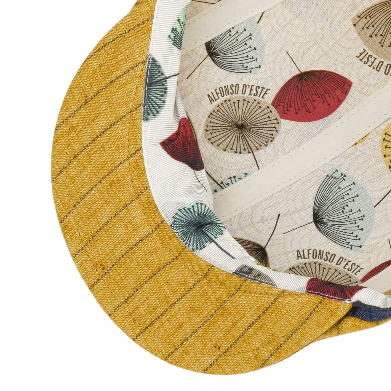 Linen Stripes Flat Cap by Alfonso D'Este