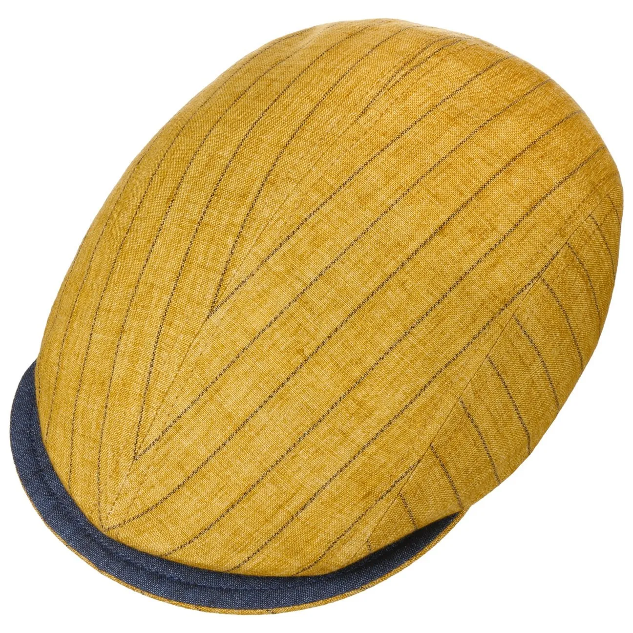 Linen Stripes Flat Cap by Alfonso D'Este