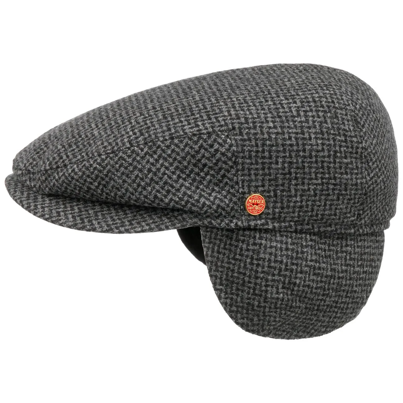 Merlino Zigzag Flat Cap with Ear Flaps by Mayser