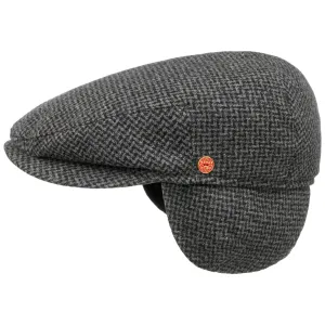 Merlino Zigzag Flat Cap with Ear Flaps by Mayser