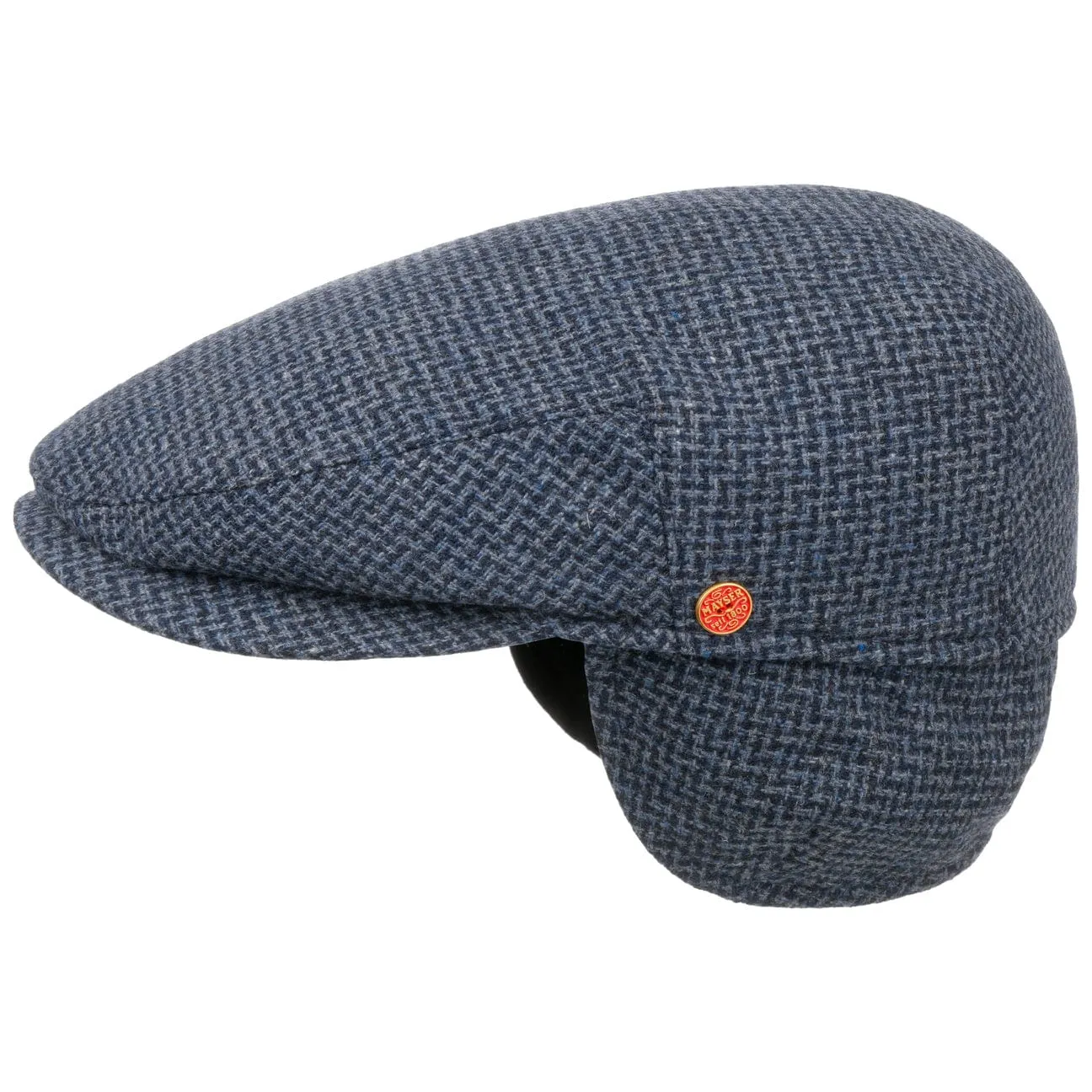 Merlino Zigzag Flat Cap with Ear Flaps by Mayser