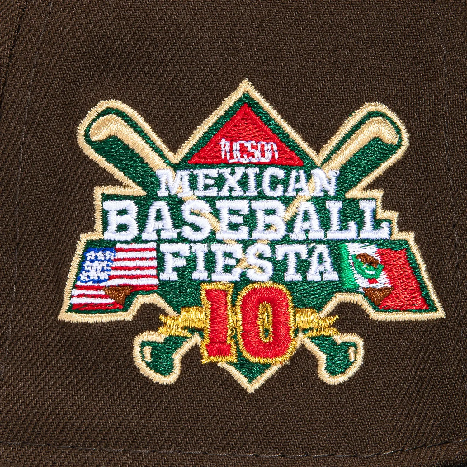 New Era 59Fifty Yaquis de Obregon Mexican Baseball Fiesta Patch Hat - Brown. Black