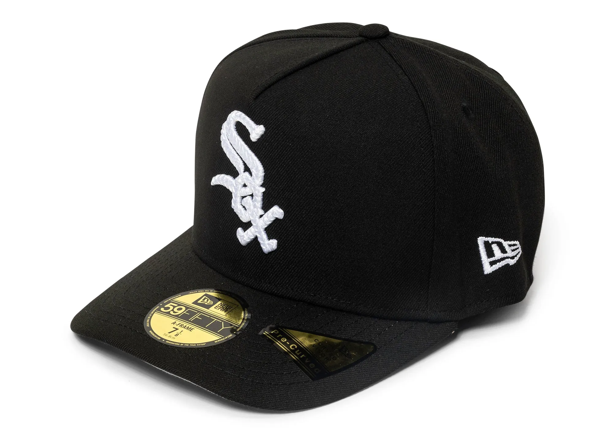 New Era Script Safety Pin Chicago White Socks Fitted Hat xld