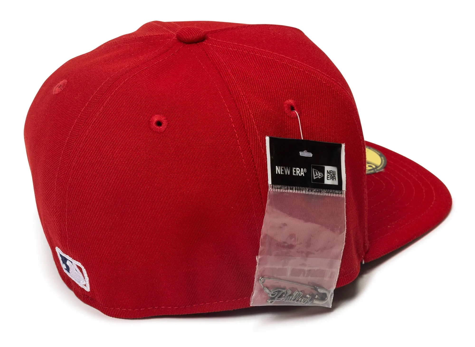 New Era Script Safety Pin Philadelphia Phillies Fitted Hat xld