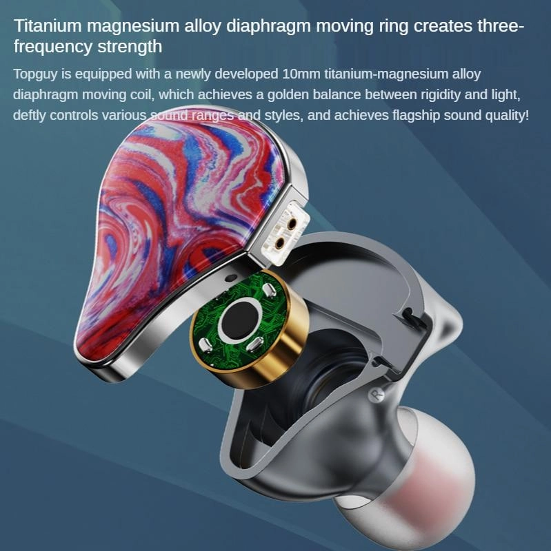 NiceHCK Topguy Flagship Titanium Magnesium In-Ear Earphone