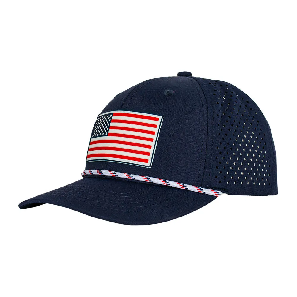 Performance Snapback | American Flag | Navy