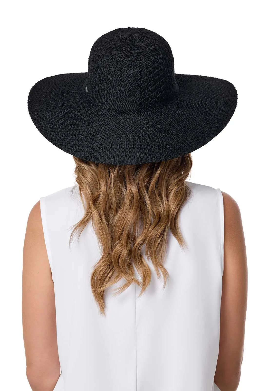 Perla Packable Wide Brim Hat | Black