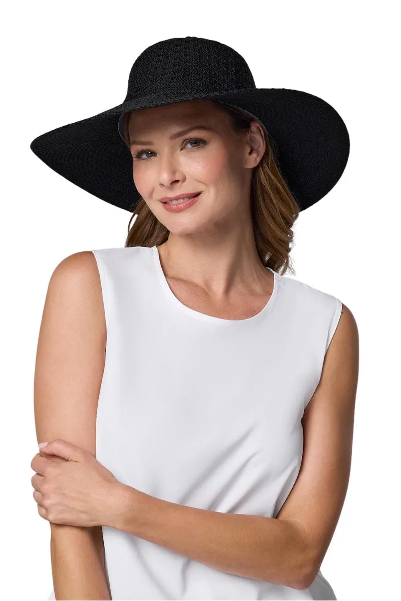 Perla Packable Wide Brim Hat | Black