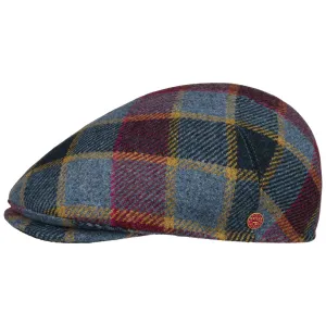 Sidney Big Colour Check Flat Cap by Mayser