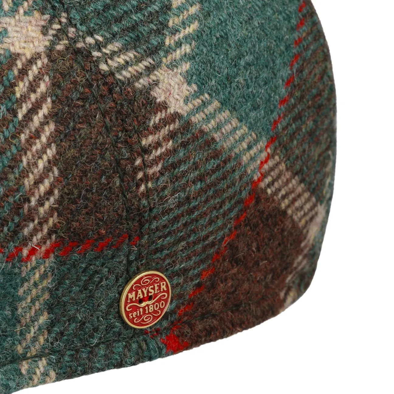 Sidney Big Colour Check Flat Cap by Mayser