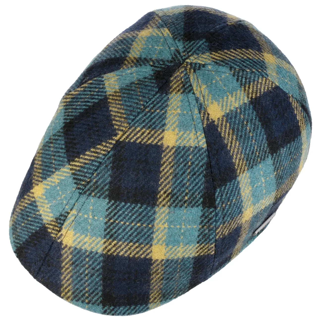 Texas Genola Wool Check Flat Cap by Stetson