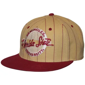 The Game Men's Florida State University Seminoles Design Adjustable Pinstripe Snapback Cap - Garnet/Gold